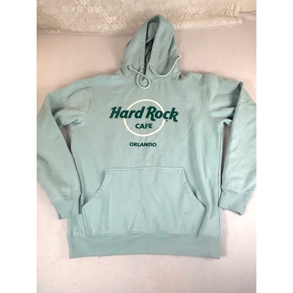 Hard‎ Rock Cafe Hoodie Women Large Blue Orlando Graphic Pullover Streetwear